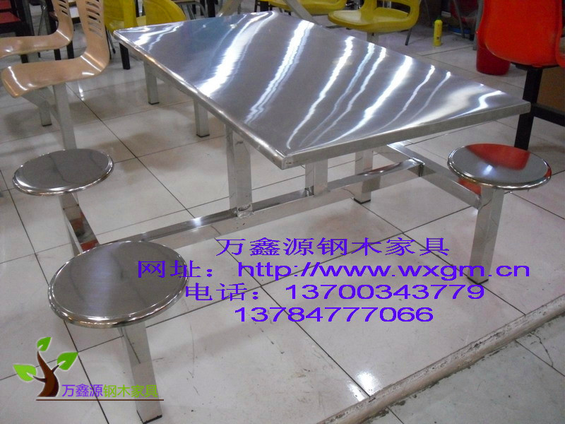 不锈钢连体餐桌